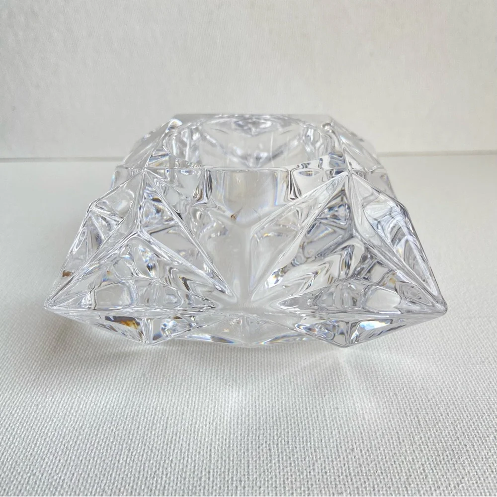 PartyLite Quad Prism lead crystal clear candle holder votive or tealight P0129